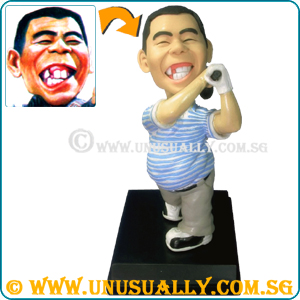 Custom 3D Big Size Male In Swinging Posture Golf Figurine